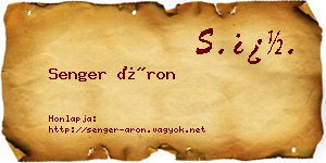 Senger Áron névjegykártya